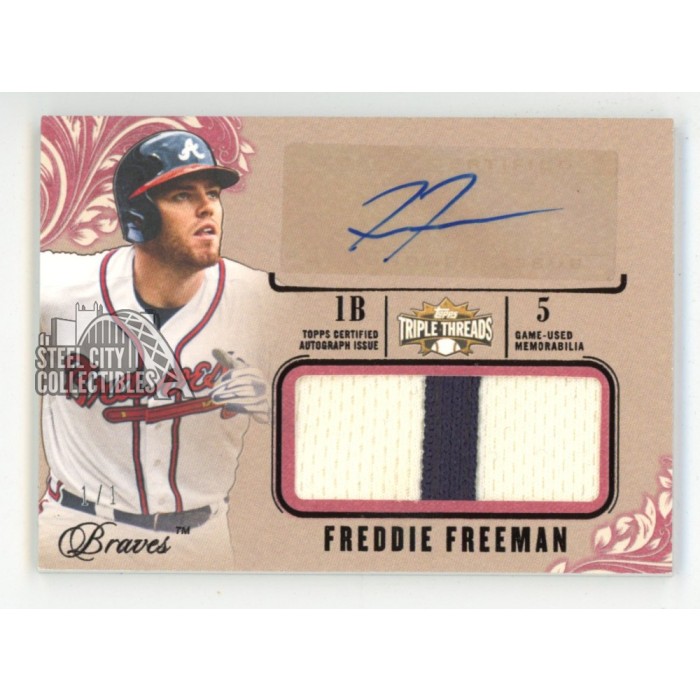 Freddie Freeman 2014 Topps Triple Threads Autograph Patch Card