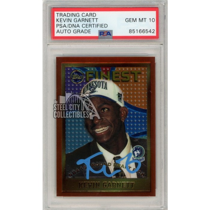Kevin Garnett 1995-96 Topps Finest Autograph Rookie Card