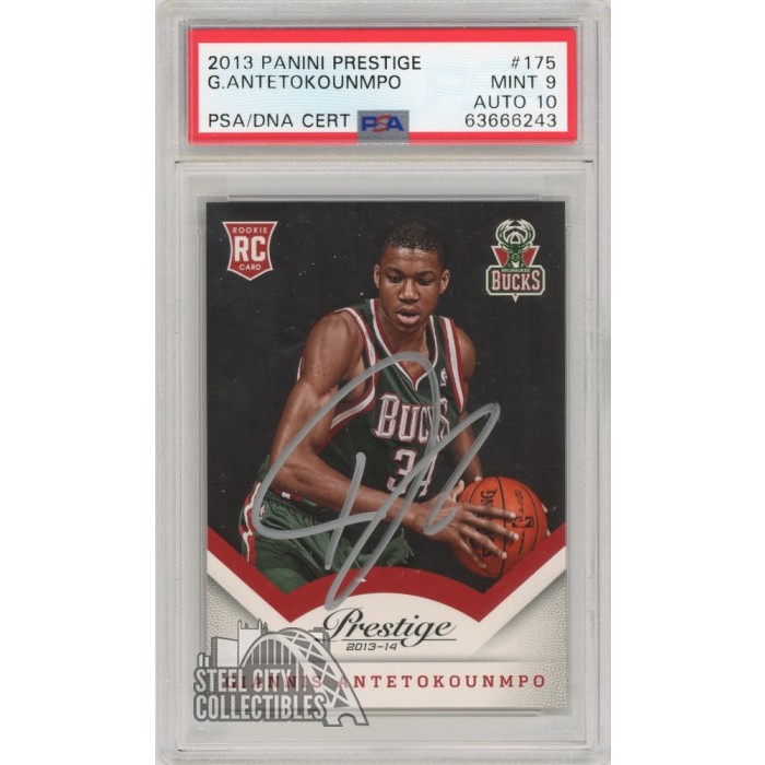 Giannis Antetokounmpo 2013-14 Panini Prestige Rookie Autograph PSA