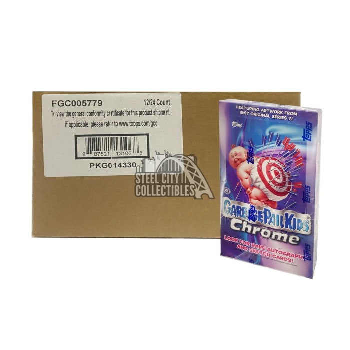 2023 Garbage Pail Kids Chrome 6 Hobby Box – 24 Packs, Autos, Super Refractors