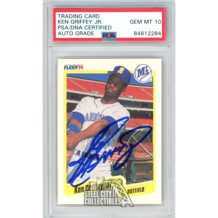 Ken Griffey Jr 1990 Fleer Autograph Card #513 PSA/DNA 10 | Steel