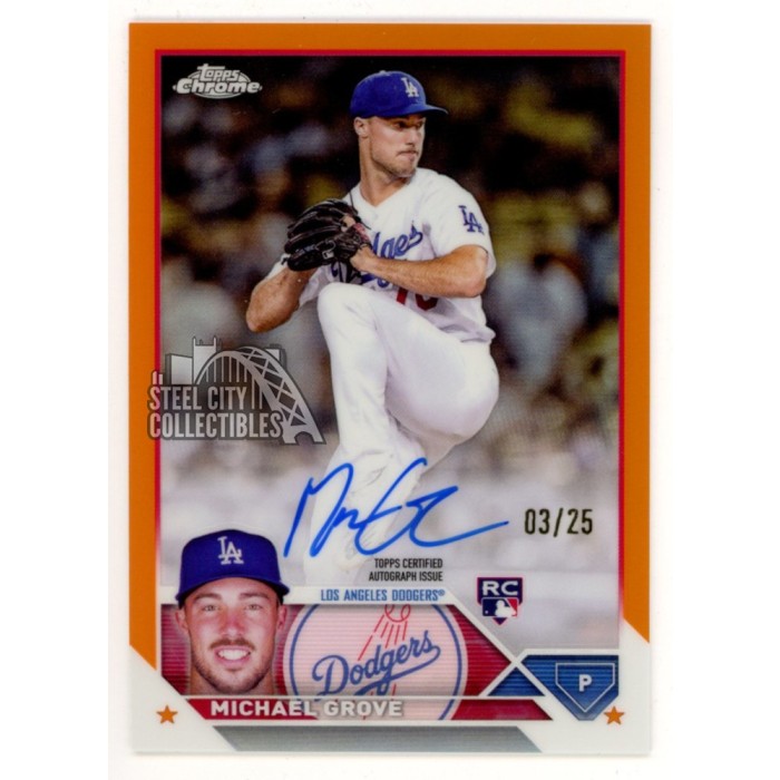 Michael Grove 2023 Topps Chrome Orange Autograph Rookie Card