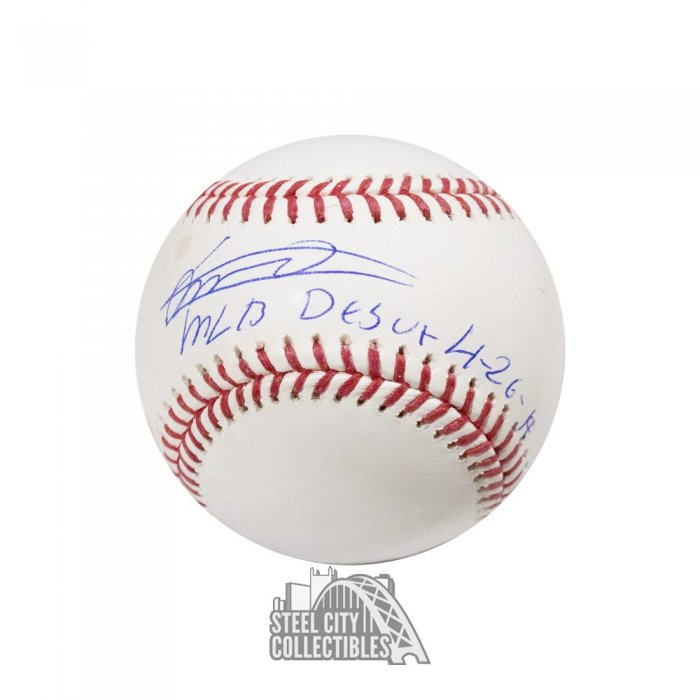Vladimir Guerrero Jr MLB Debut 4-26-19 Autographed Official MLB