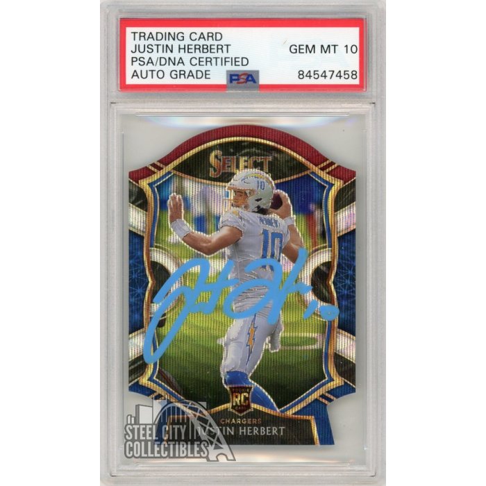 Justin Herbert 2020 Select Concourse Die Cut Tri Color Prizm