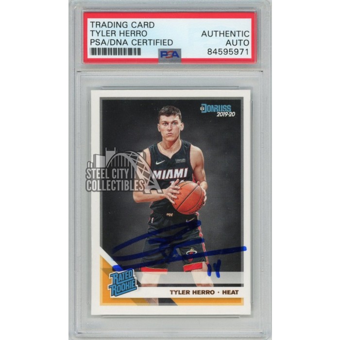 Tyler Herro 2019 20 Panini Donruss Autograph Rookie Card 212 PSA DNA