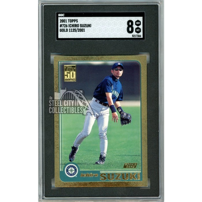 Ichiro Suzuki 2001 Topps Gold Rookie Card RC 1125/2001 #726 SGC 8 NM-MT
