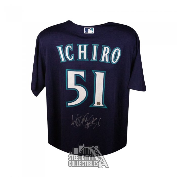 Ichiro Suzuki Autographed Seattle Mariners Majestic Baseball Jersey - Ichiro  Hologram
