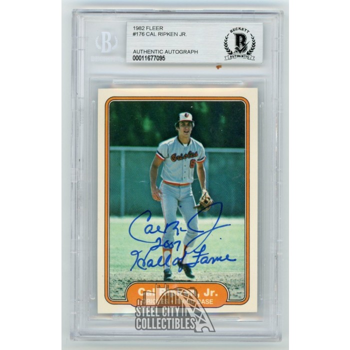 Cal Ripken Jr 2007 Hall Of Fame 1982 Fleer Autographed Card #176