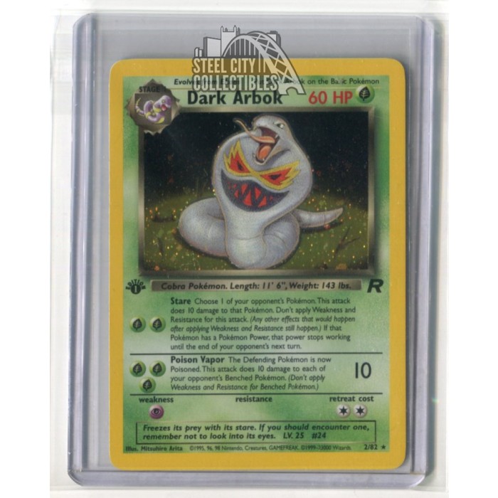 arbok pokemon card Team Rocket 1st Edition Dark 2/82 Evolves from Ekans Arbok | Shining Legends |