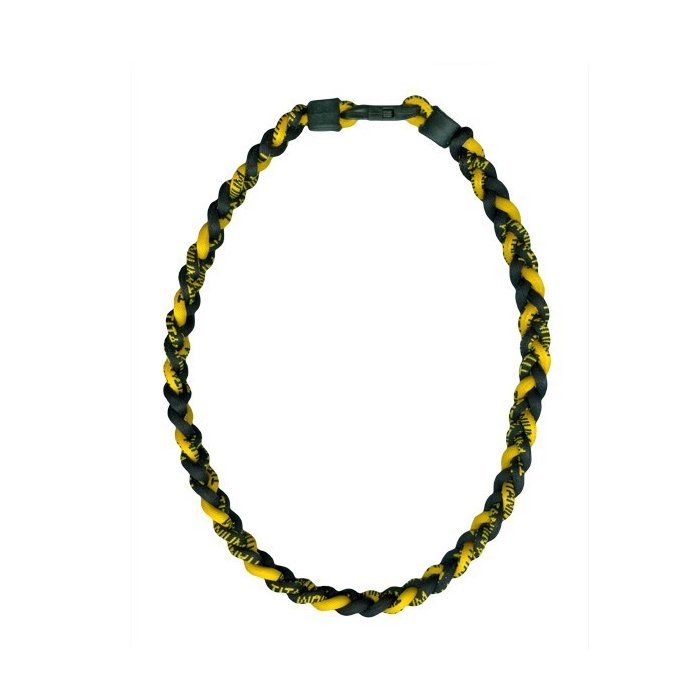 Black/Gold 20" Braided Titanium Ionic Sports Necklace Steel City Collectibles