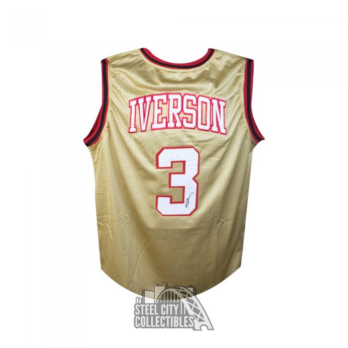 Allen Iverson Autographed Philadelphia Custom Red Basketball Jersey - JSA  COA