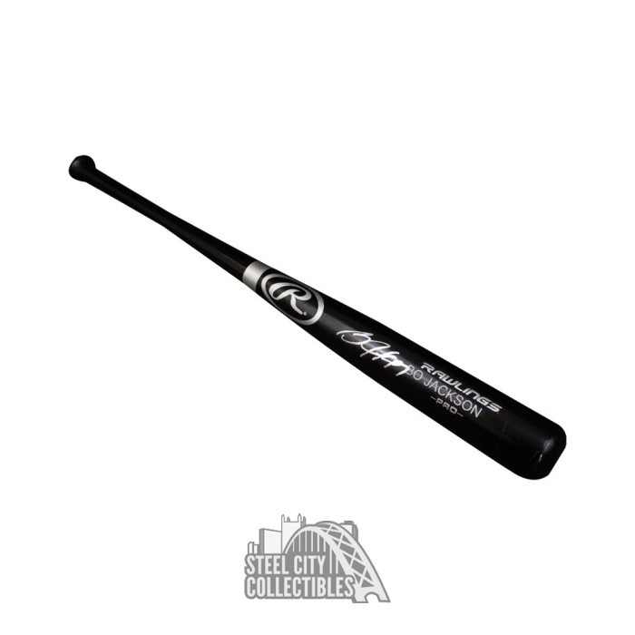 Bo Jackson Autographed Rawlings Black Baseball Bat - Beckett COA | Steel City Collectibles