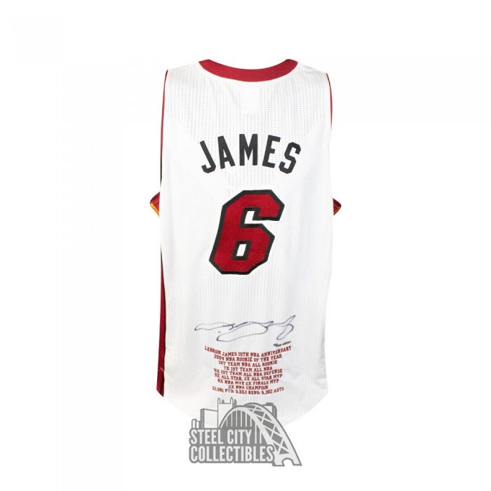 LeBron James Miami Heat Upper Deck Autographed Finals Patch Jersey