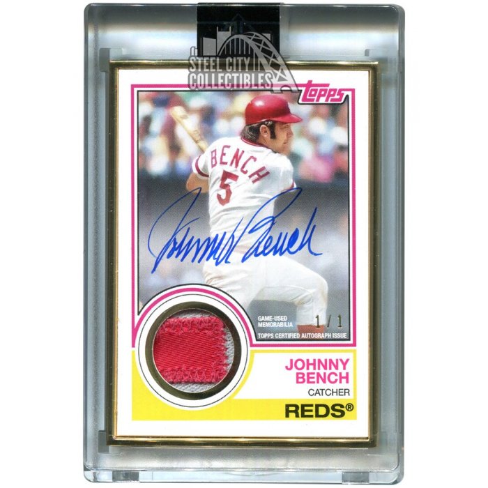 Johnny Bench 2018 Topps Transcendent 1983 Autograph Patch Game