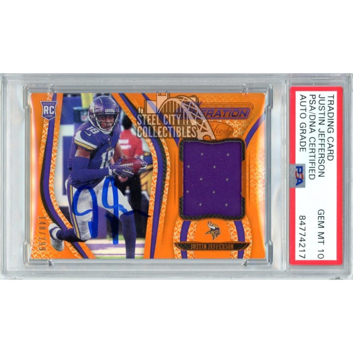 Justin Jefferson 2020 Panini Certified Autograph Jersey Card /299 16