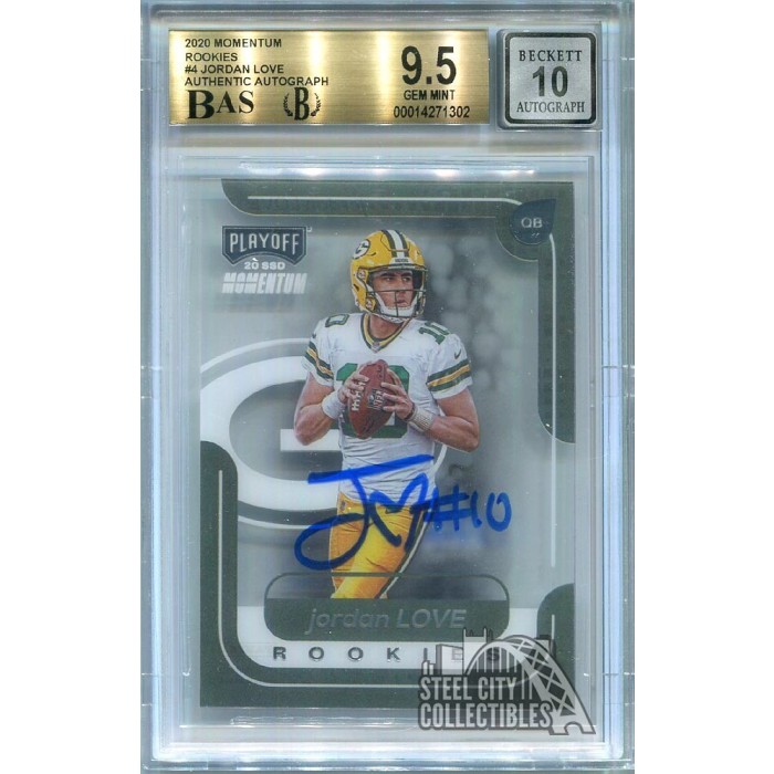 Jordan Love 2020 Panini Chronicles Playoff Momentum Auto RC #M-4 BGS 9.5 BAS 10 | Steel City Collectibles