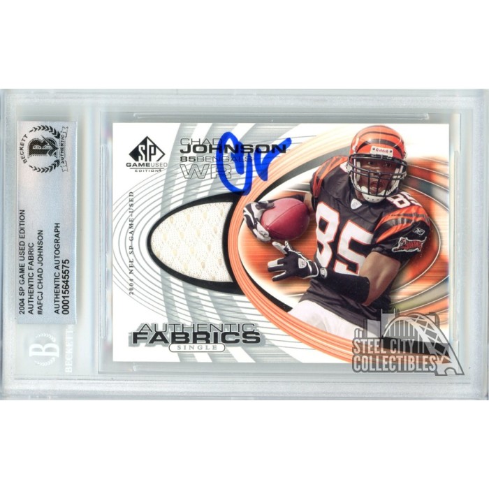 Chad Johnson 2004 Upper Deck SP Game Used Autograph Jersey Card #AF-CJ ... image.