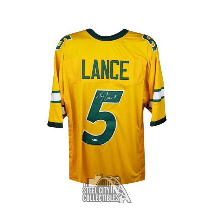 Trey Lance Autographed North Dakota State Custom Yellow Football Jersey