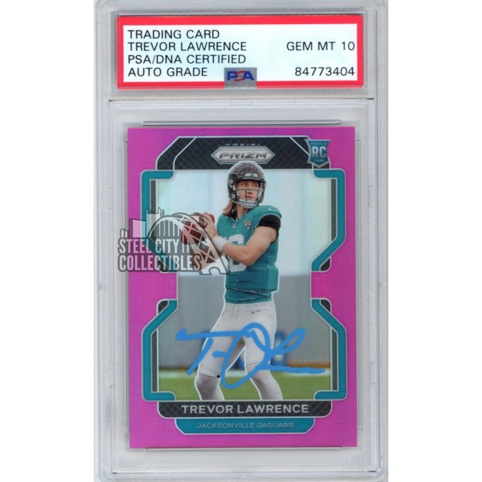 Trevor Lawrence 2021 Panini Prizm Pink Autograph Rookie Card #331