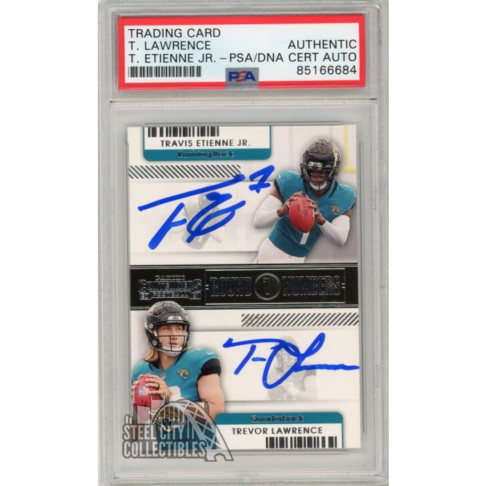 Trevor Lawrence / Travis Etienne 2021 Panini Contenders Round