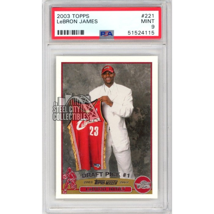 LeBron James 2003-04 Topps Basketball Rookie Card RC #221 PSA 9