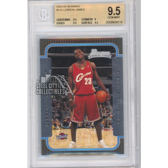 LeBron James 2003-04 Bowman Rookie Card #123 BGS 9.5 Gem Mint