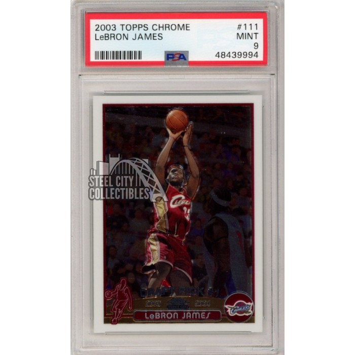 LeBron James 2003-04 Topps Chrome Rookie Card #111 PSA 9