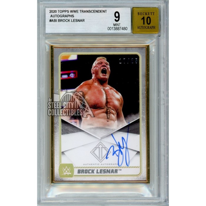 今だけ値下げ　trout 1/1 サイン入り　WBCアメリカ代表キャプテン Brock Lesnar 2020 Topps Transcendent WWE Autograph Card 17/25 BGS