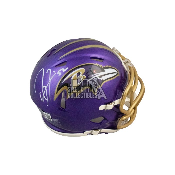 Ray Lewis Signed Ravens Speed Mini Helmet | The Real Autograph