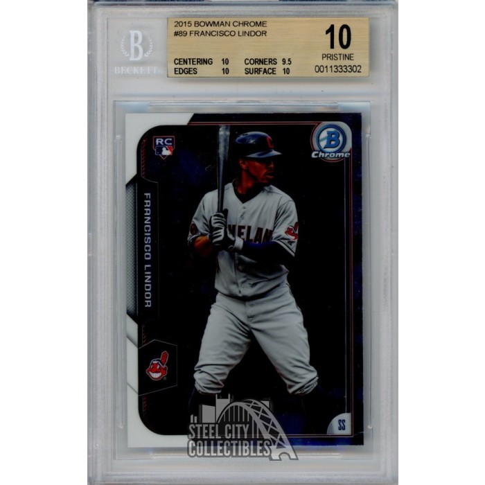 Francisco Lindor 2015 Bowman Chrome Rookie Card #89 BGS 10