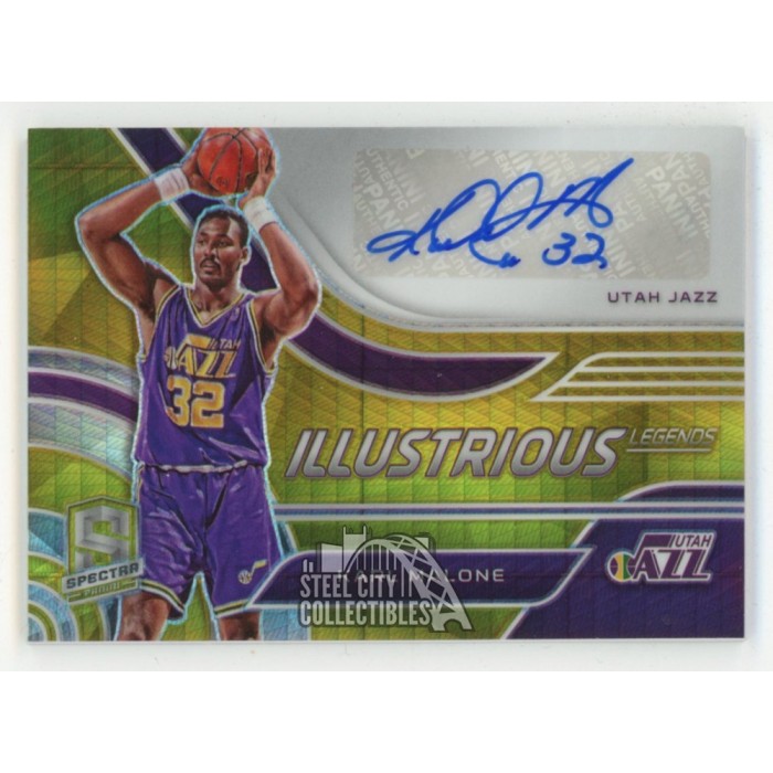 Karl Malone 2020-21 Panini Spectra Illustrious Gold Autograph Card