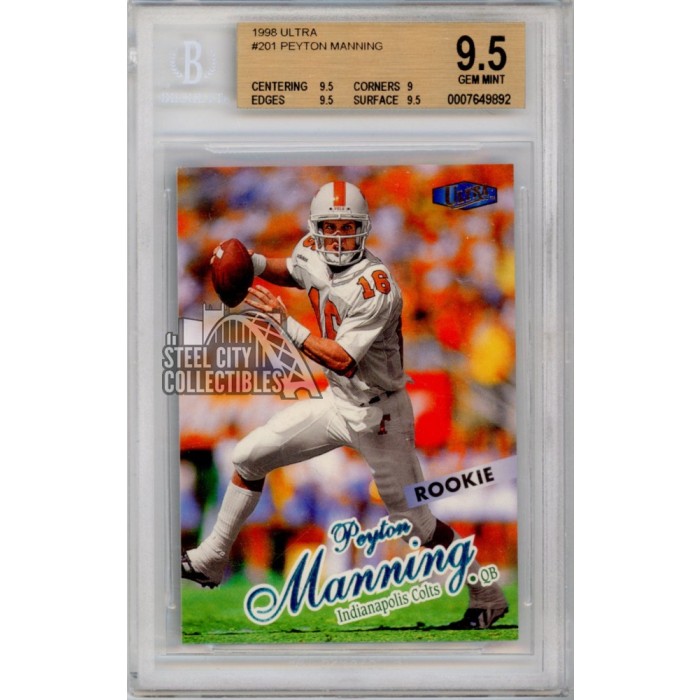 Peyton Manning 1998 Fleer Ultra Rookie Card #201 BGS 9.5 Gem Mint