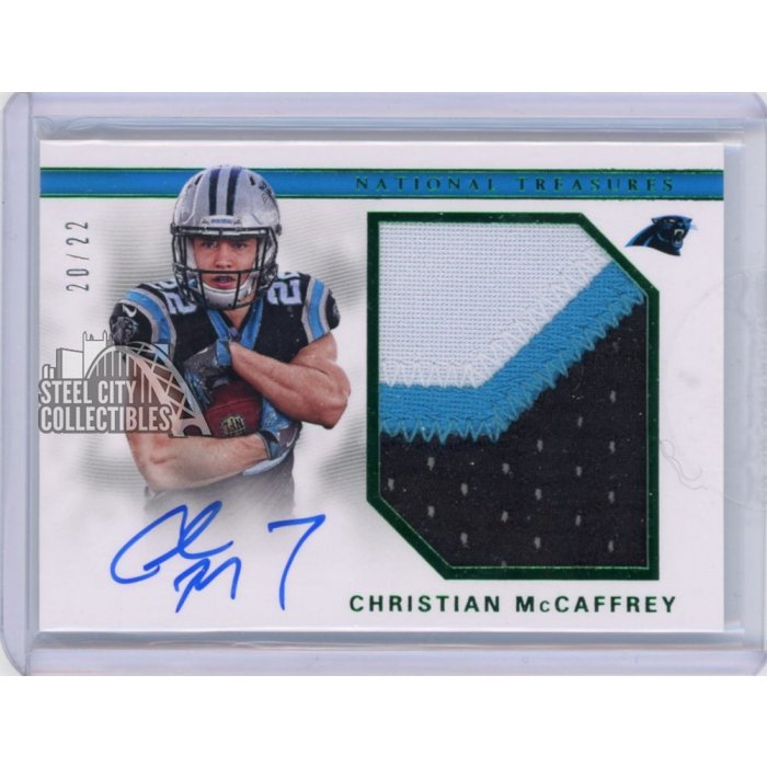 Christian McCaffrey 2017 Panini National Treasures Rookie RC Patch  Autograph RPS 20/22 Steel City Collectibles