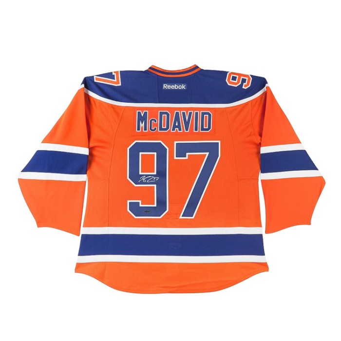 Connor McDavid Signed Jersey Oilers Pro Orange 2017-2019 Adidas