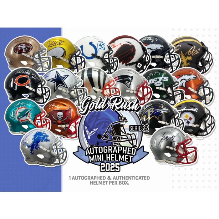 2025 Gold Rush Autographed Mini Helmet Football Edition Series 2 Box |  Steel City Collectibles