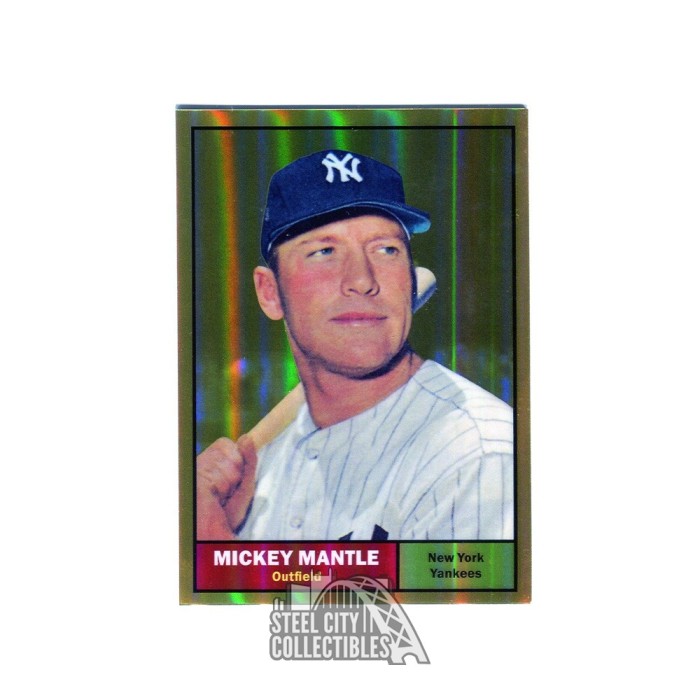 2011 Topps Baseball Mickey Mantle #300 1961 Reprint Gold Refractor