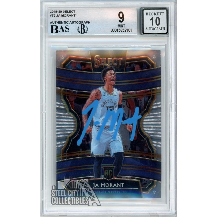 Ja Morant 2019-20 Panini Select Autograph Rookie Card #72 BGS 9