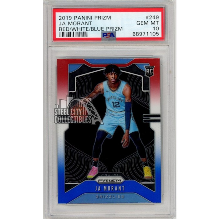 Ja Morant 2019-20 Panini Prizm Red White Blue Rookie Card #249 PSA
