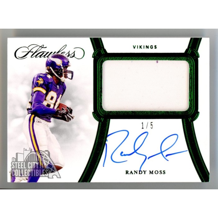 Randy Moss 2020 Panini Flawless Emerald Autograph Patch Card #PA