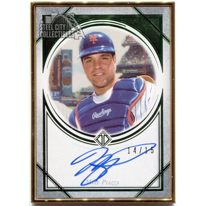 Mike Piazza 2018 Topps Transcendent Autograph Emerald Parallel 14/15