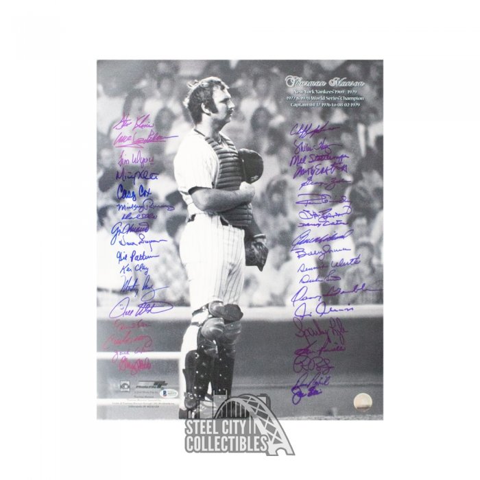 Yankees Thurman Munson 16x20 Photo Signed by (13) with Ken Clay