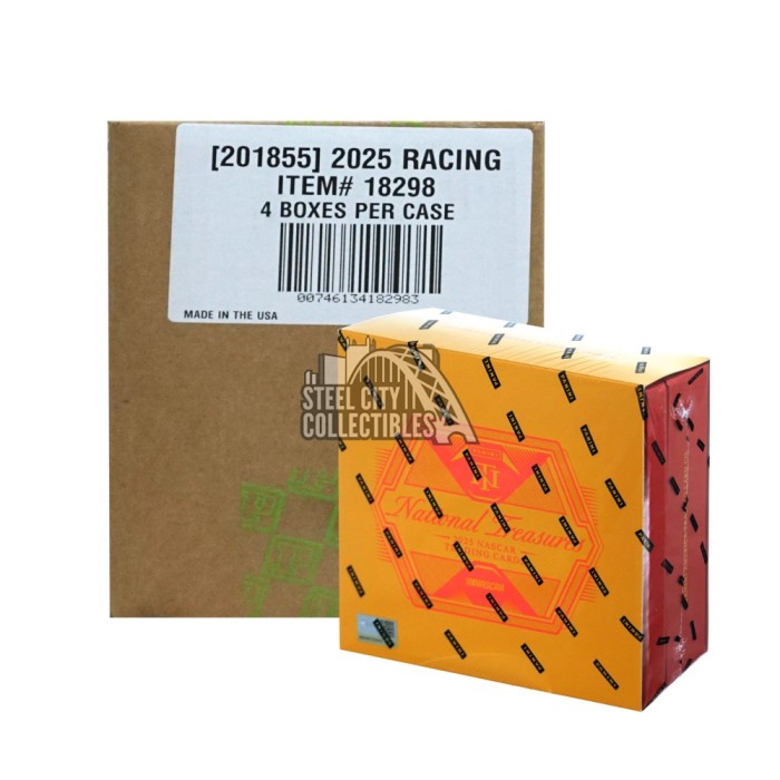 2025 Panini National Treasures Racing Hobby 4-Box Case | Steel