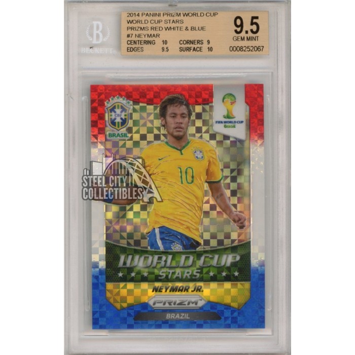 Neymar 2014 Panini Prizm World Cup Red White Blue Card #7