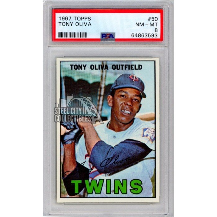 Tony Oliva 1967 Topps Baseball Card #50 PSA 8 NM-MT | Steel City