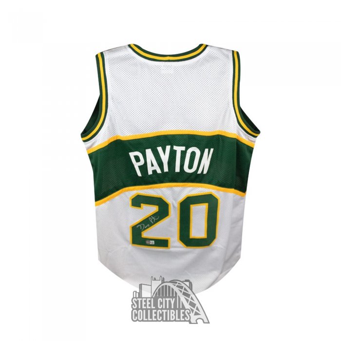 Gary Payton Autographed Seattle Mitchell & Ness Red Basketball Jersey (XL) - BAS