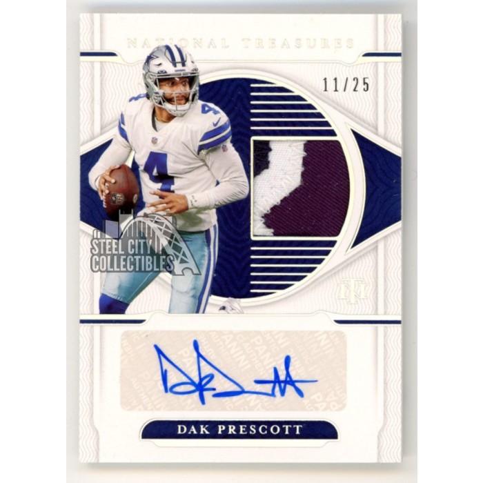 Dak Prescott 2021 Panini National Treasures Autograph Patch Card