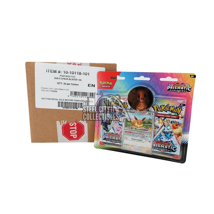 Pokemon Scarlet & Violet Prismatic Evolutions 2-Pack 24-Blister Case