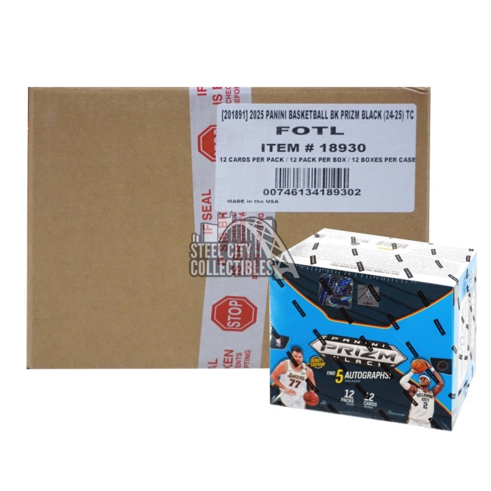 2024-25 Panini Prizm Black Basketball Hobby 12-Box Case - 1st Off