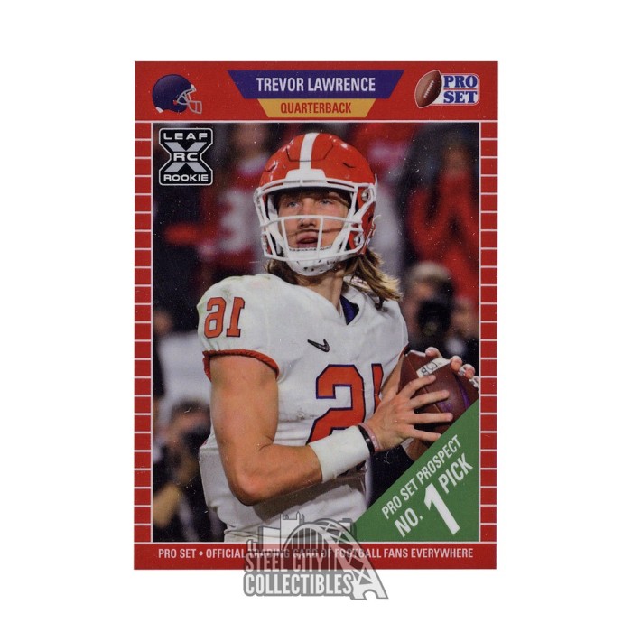 Trevor Lawrence 2021 Leaf Pro Set Draft Day Rookie Card – Clemson / Jaguars – Ungraded Mint