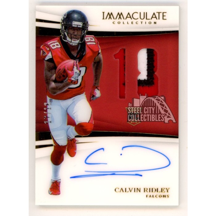 Calvin Ridley Rookie Calvin Ridley 2018 Panini Immaculate Autograph Rookie Patch Card #IN-CR ...
